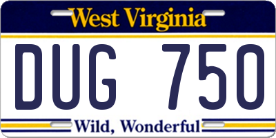 WV license plate DUG750