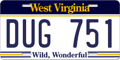 WV license plate DUG751