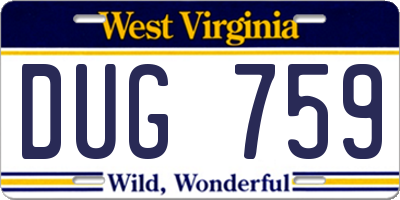 WV license plate DUG759