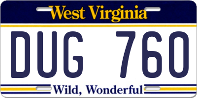 WV license plate DUG760