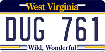 WV license plate DUG761