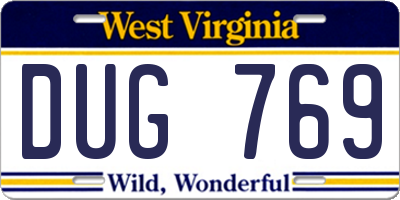 WV license plate DUG769