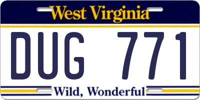 WV license plate DUG771