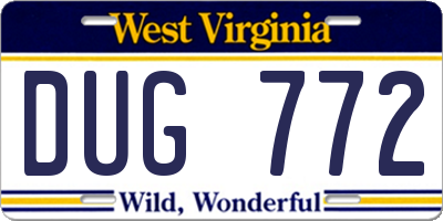 WV license plate DUG772