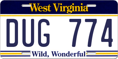 WV license plate DUG774