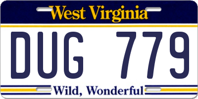 WV license plate DUG779