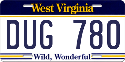 WV license plate DUG780