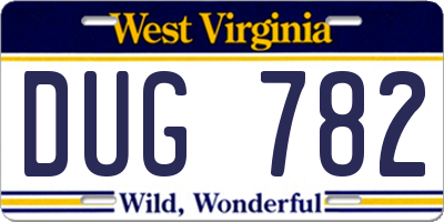 WV license plate DUG782