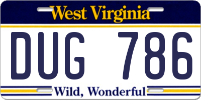 WV license plate DUG786