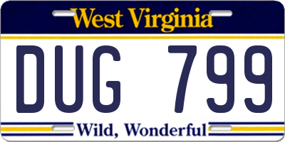 WV license plate DUG799