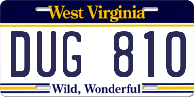 WV license plate DUG810
