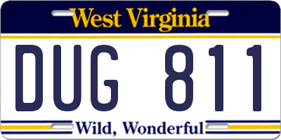 WV license plate DUG811
