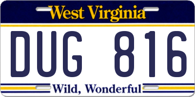 WV license plate DUG816