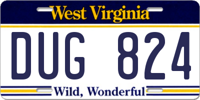 WV license plate DUG824