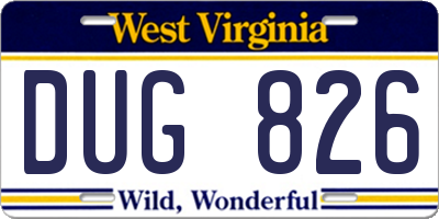 WV license plate DUG826