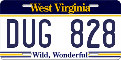 WV license plate DUG828
