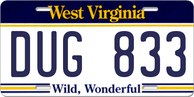 WV license plate DUG833