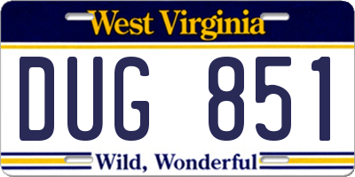 WV license plate DUG851