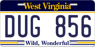 WV license plate DUG856