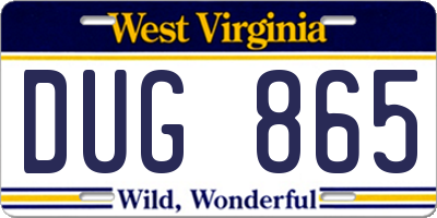 WV license plate DUG865