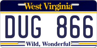 WV license plate DUG866