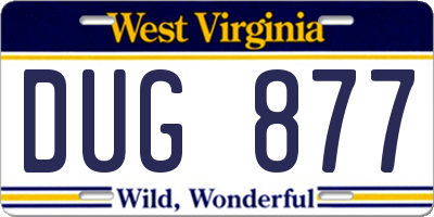 WV license plate DUG877