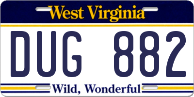 WV license plate DUG882