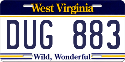WV license plate DUG883