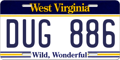 WV license plate DUG886