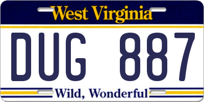 WV license plate DUG887