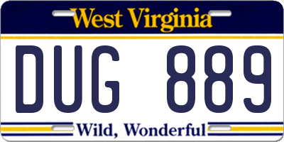 WV license plate DUG889