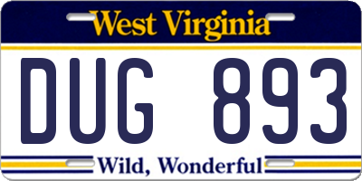 WV license plate DUG893