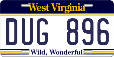 WV license plate DUG896