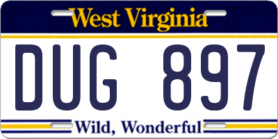 WV license plate DUG897