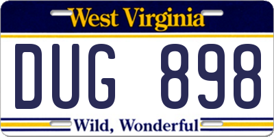 WV license plate DUG898