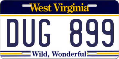 WV license plate DUG899