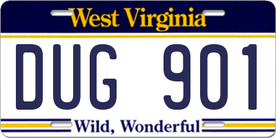 WV license plate DUG901