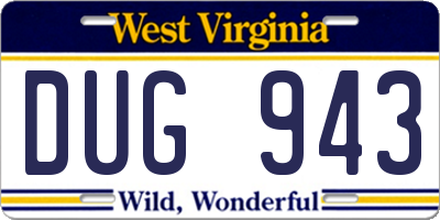 WV license plate DUG943