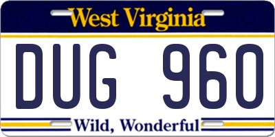 WV license plate DUG960