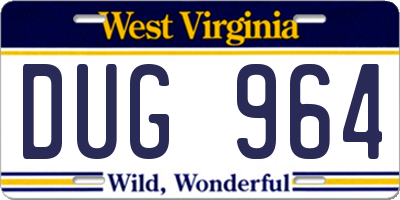 WV license plate DUG964