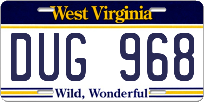 WV license plate DUG968