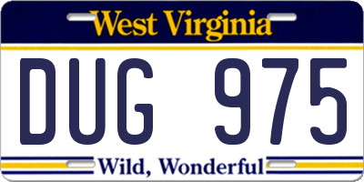 WV license plate DUG975