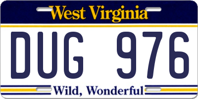 WV license plate DUG976