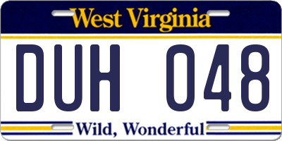 WV license plate DUH048