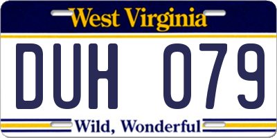 WV license plate DUH079