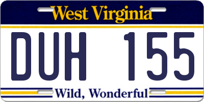 WV license plate DUH155