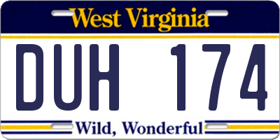 WV license plate DUH174