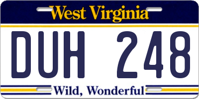 WV license plate DUH248