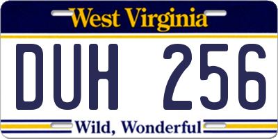 WV license plate DUH256