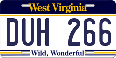 WV license plate DUH266
